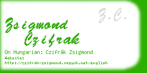 zsigmond czifrak business card